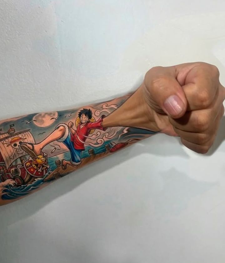 One Piece Luffy Tattoo Sleeve