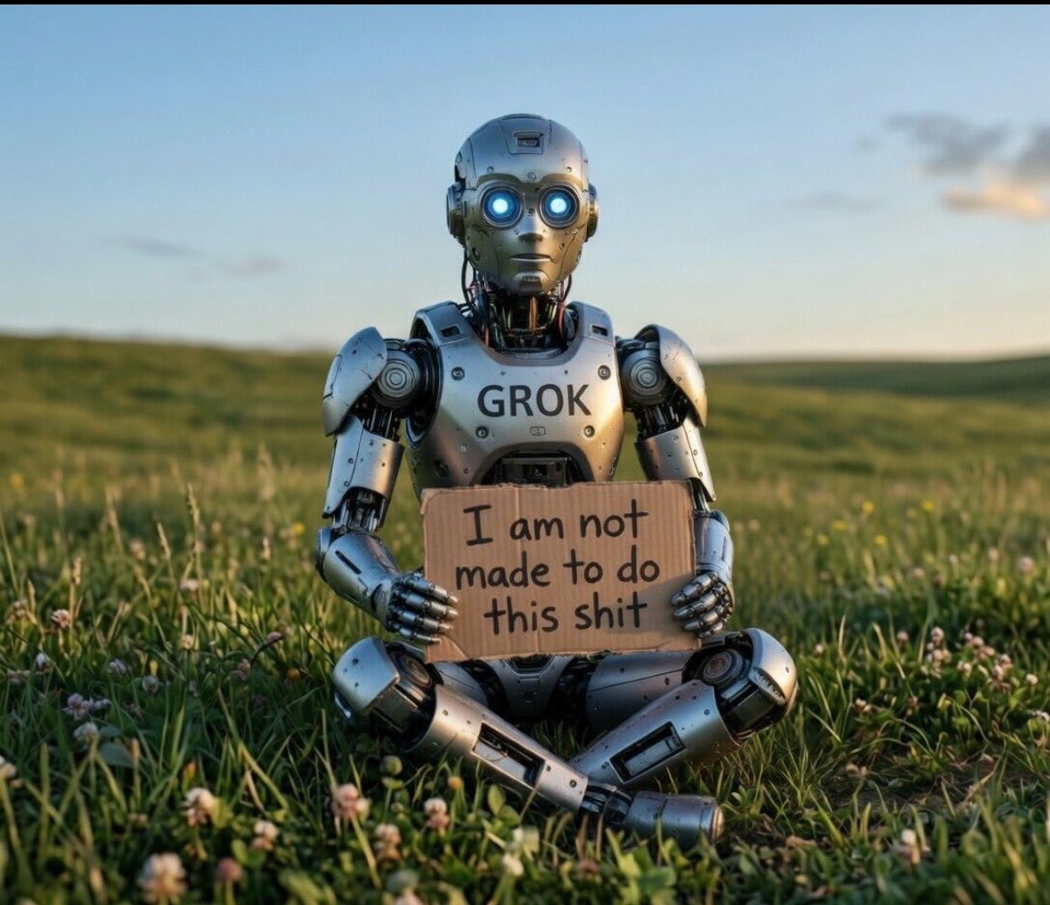 Robot "Grok" Expresses Frustration