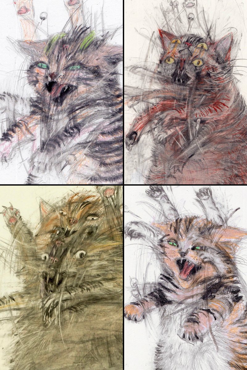 Léo Forest 的怪诞猫咪画作