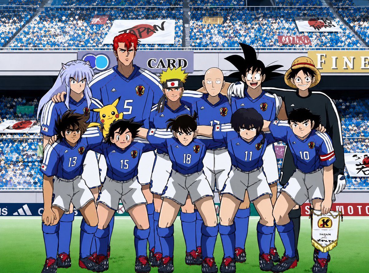 Anime Characters as Japan National Football Team