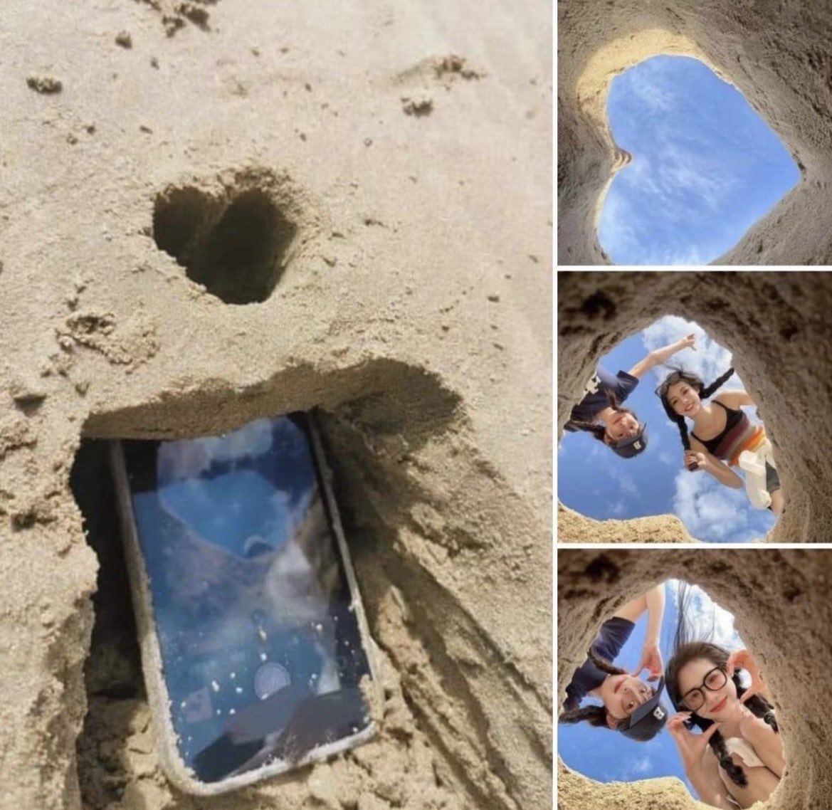 Creative Heart-Shaped Beach Photo Idea