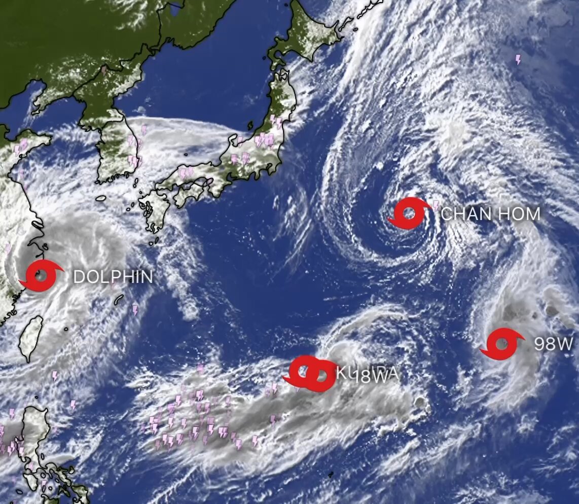 Multiple Storms in the Pacific Ocean